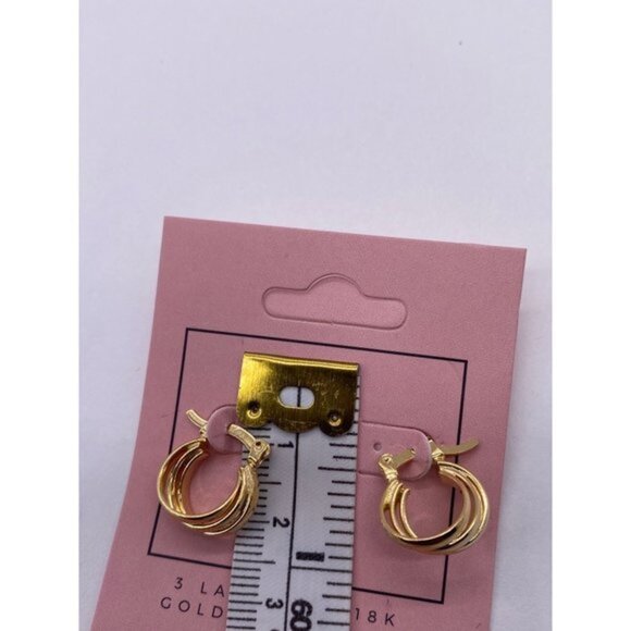 Viva Fashion Jewelry Women’s Girls 18K Gold Plated Small 2cm Hoop Earrings - Picture 4 of 7